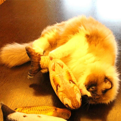 Simulation Fish Toy Funny Cat Toy Fish Stuff Scratching Post Board Toy, Middle Size: 41.0 x 13.5 x 9.0cm, Size: 41.0x13.5x9.0cm