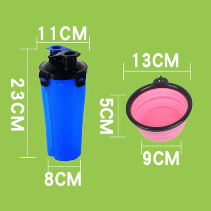 Pet Outdoor Portable Dual-use Water and Food Cup with A Folding Bowl