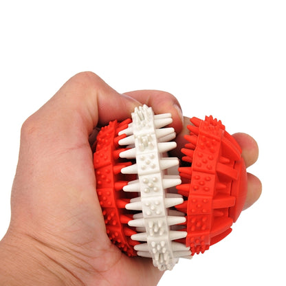 Dog Toy Balls for Pets Tooth Cleaning Chewing Toys Balls of Non-Toxic Soft Rubber , Small Size, Small Size (Orange)