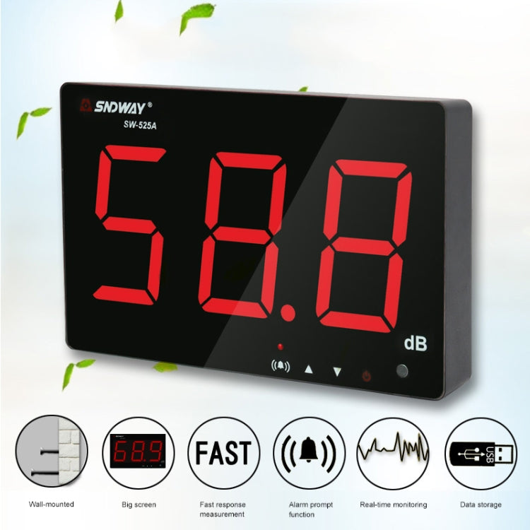 SNDWAY SW525A Wall-mounted Sound Level Meter DB Noise Tester, SW525A