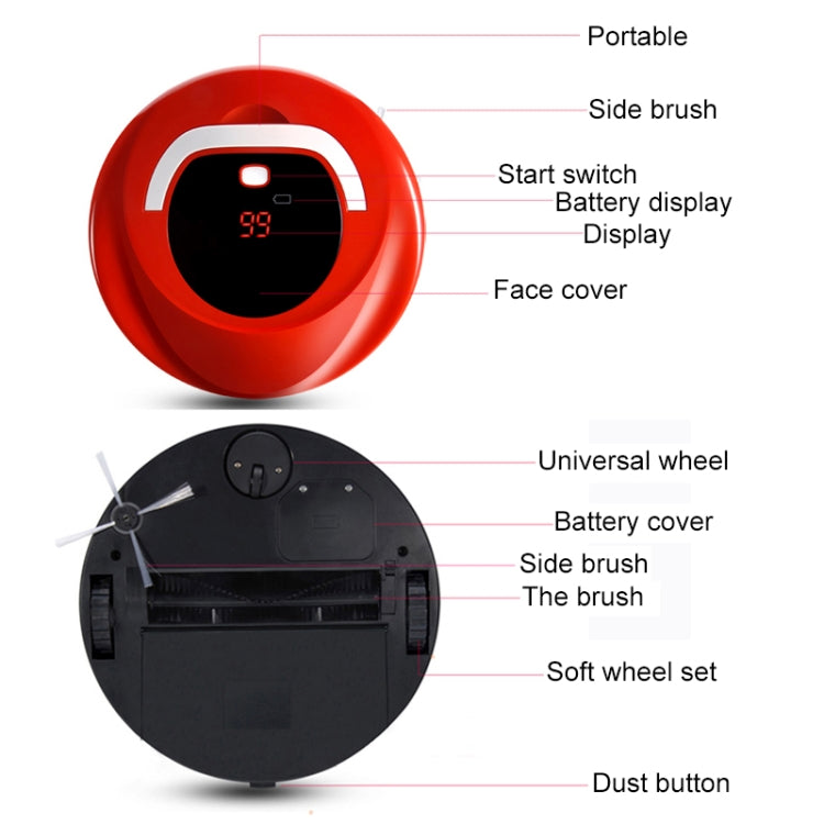 FD-RSW(C) Smart Household Sweeping Machine Cleaner Robot, FD-RSW(C) Red, FD-RSW(C) Green