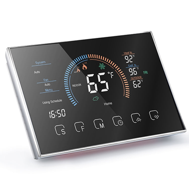 BHP-8000-B 3H2C Smart Home Heat Pump Round Room Mirror Housing Thermostat without WiFi, AC 24V, without WiFi