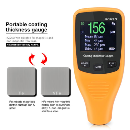 RZ260FN Ferrous & Non-Ferrous 2 in 1 LCD Display Ultrasonic Coating Paint Thickness Gauge Meter Tools