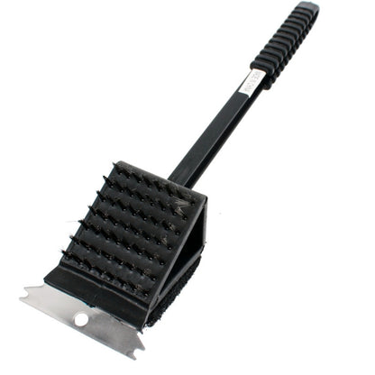 3 in 1 Copper Wire BBQ Grill Brush Long Handle Barbecue Grill Oven Cleaning Brush Cleaner