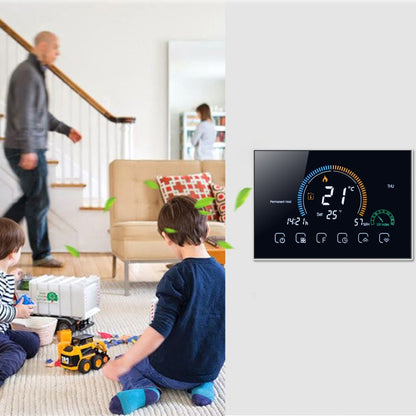 BHT-8000-GALW Control Water Heating Energy-saving and Environmentally-friendly Smart Home Negative Display LCD Screen Round Room Thermostat with WiFi, with WiFi