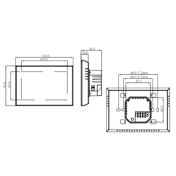 BHT-8000-GALW Control Water Heating Energy-saving and Environmentally-friendly Smart Home Negative Display LCD Screen Round Room Thermostat with WiFi, with WiFi
