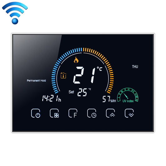 BHT-8000-GALW Control Water Heating Energy-saving and Environmentally-friendly Smart Home Negative Display LCD Screen Round Room Thermostat with WiFi, with WiFi