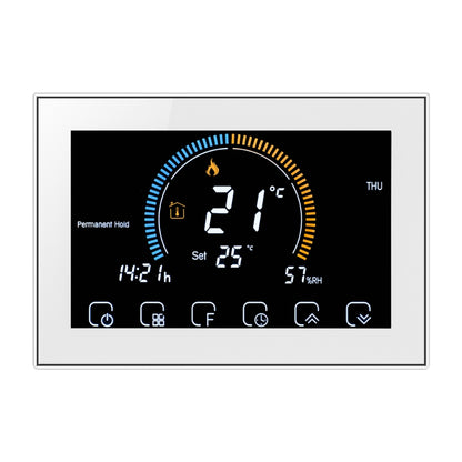 BHT-8000-GC Controlling Water/Gas Boiler Heating Energy-saving and Environmentally-friendly Smart Home Negative Display LCD Screen Round Room Thermostat without WiFi, without WiFi Black, without WiFi White