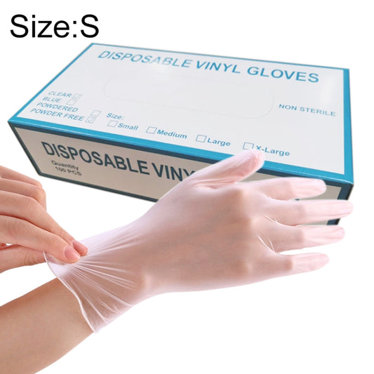 100 PCS Disposable PVC Examination Gloves Household Transparent Touchable Protective Gloves, Size: S, 100 PCS S