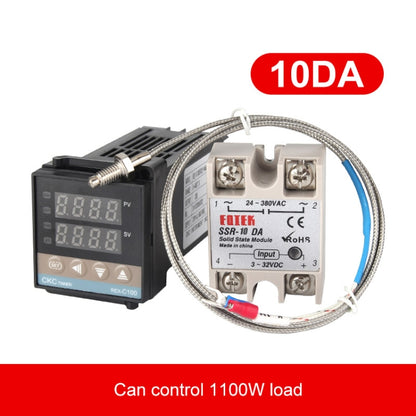 REX-C100 Thermostat + Thermocouple + SSR-10 DA Solid State Module Intelligent Temperature Control Kit, 10DA