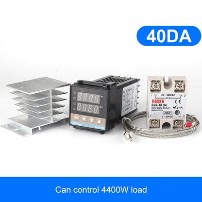 4400W REX-C100 Thermostat + Heat Sink + Thermocouple + SSR-40 DA Solid State Module Intelligent Temperature Control Kit, 40DA