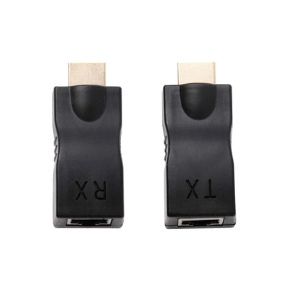 HDMI to RJ45 Extender Adapter (Receiver & Transmitter)  by Cat-5e/6 Cable, Support HDCP, Transmission Distance: 30m, Single RJ45 Black
