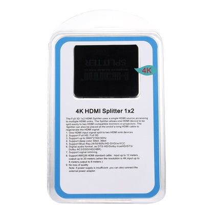 4K HDMI Splitter Full HD 1080p Video HDMI Switch Switcher 1x2 Split Out Amplifier Dual Display for HDTV DVD PS3 Xbox, 4K HDMI (Black), 4K HDMI (White)