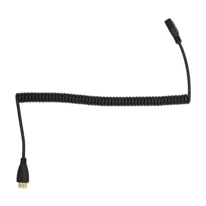 HDMI Male to HDMI Female Retractable Coiled Adapter Cable, Coiled Cable Stretches to 2.4m, HDMI AM to AF