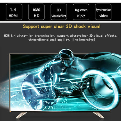 1.8m HDMI 1.4 Version 1080P Woven Net Line Blue Black Head HDMI Male to HDMI Male Audio Video Connector Adapter Cable, Length: 1.8m