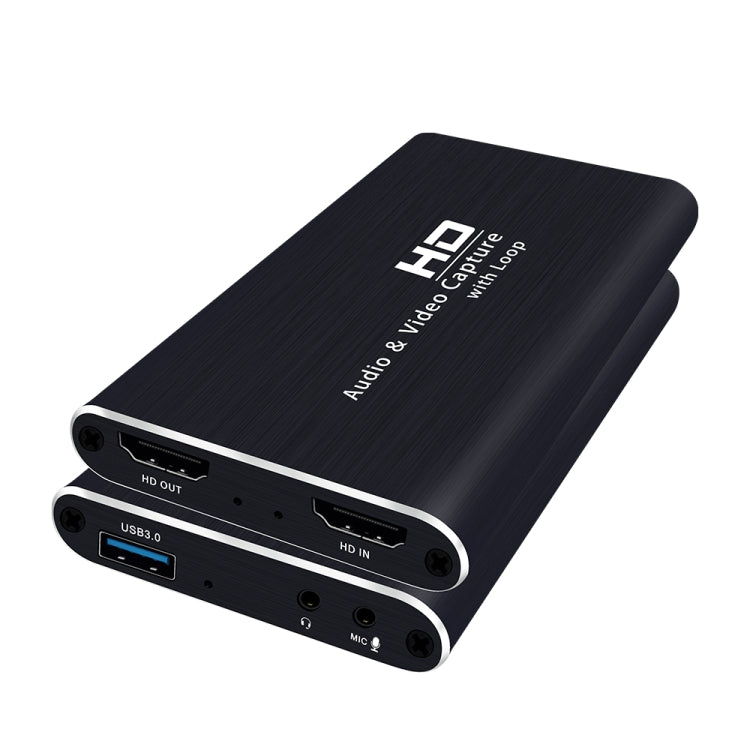 Z34 HDMI Female + Mic to HDMI Female + Audio + USB HD Video & Audio Capture Card with Loop, Z34