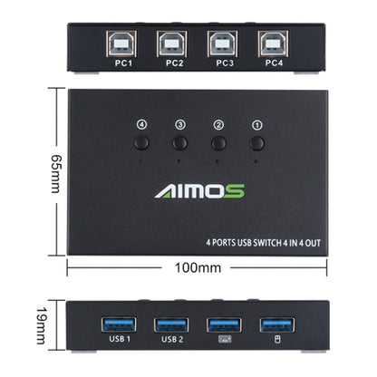 AIMOS AM-KM404K USB2.0 4 In 4 Out Switcher, AM-KM404K