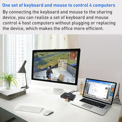 AIMOS AM-KM404K USB2.0 4 In 4 Out Switcher, AM-KM404K