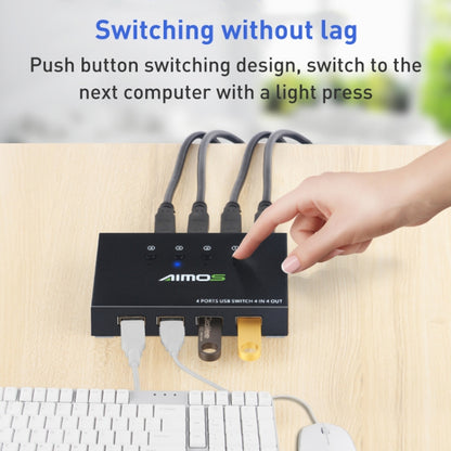 AIMOS AM-KM404K USB2.0 4 In 4 Out Switcher, AM-KM404K