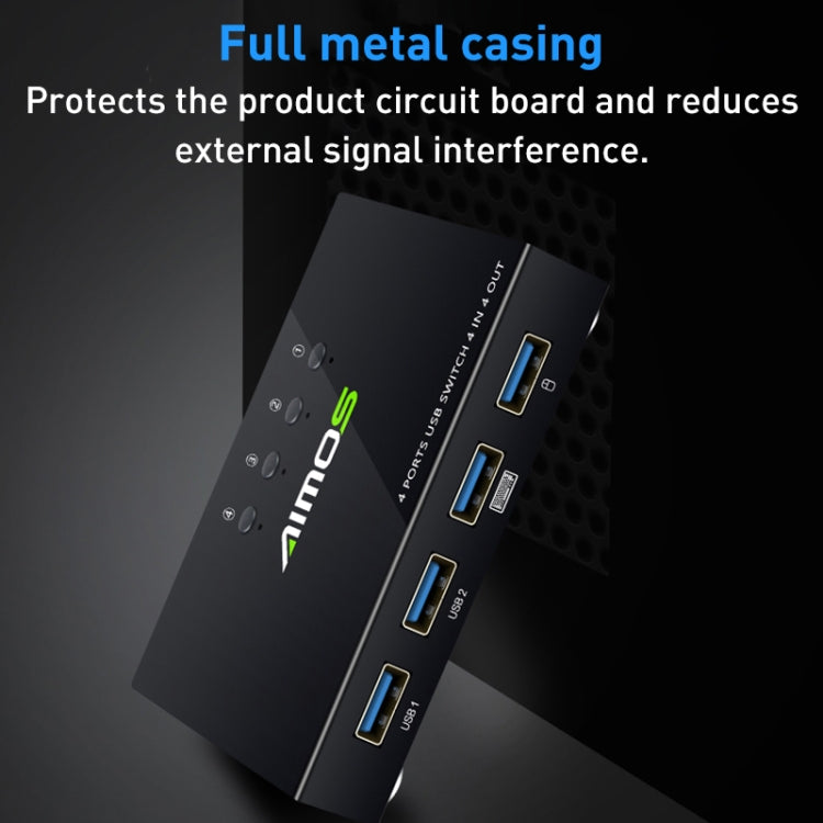AIMOS AM-KM404K USB2.0 4 In 4 Out Switcher, AM-KM404K