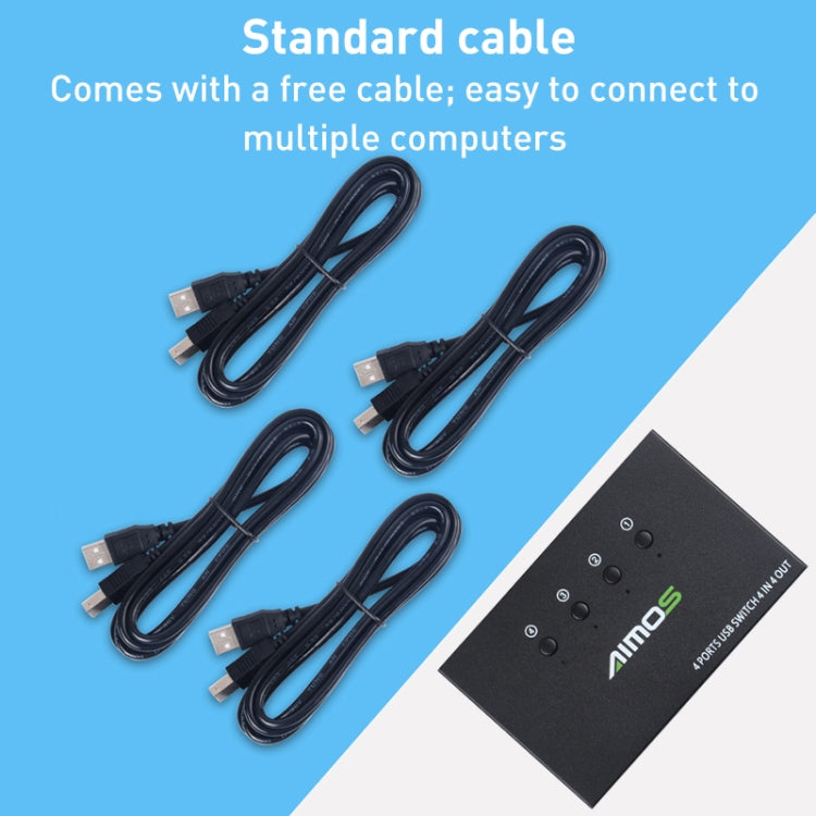 AIMOS AM-KM404K USB2.0 4 In 4 Out Switcher, AM-KM404K