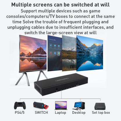 Measy SWH4651 4K 60Hz 5 In 1 Out HDMI Converter Switcher, Plug Type: EU Plug, EU Plug