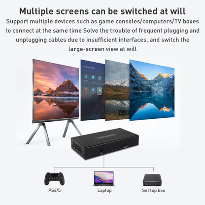 Measy SWH4631 4K 60Hz 3 In 1 Out HDMI Converter Switcher, Plug Type: US Plug, US Plug