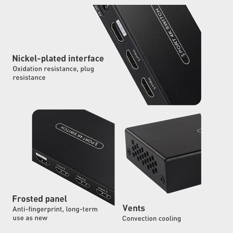 Measy SWH4631 4K 60Hz 3 In 1 Out HDMI Converter Switcher, Plug Type: EU Plug, EU Plug