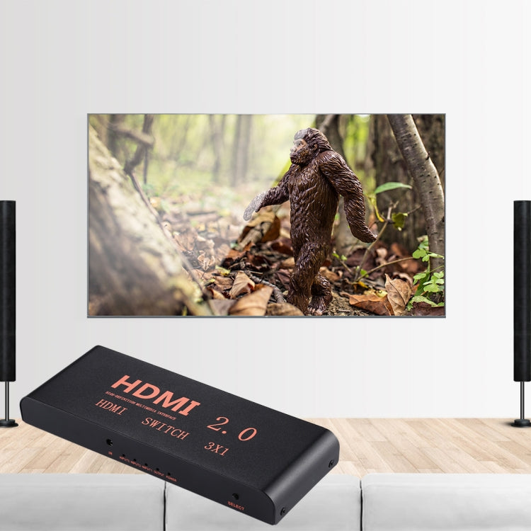 3X1 4K/60Hz HDMI 2.0 Switch with Remote Control, EU Plug, 3X1