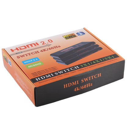3X1 4K/60Hz HDMI 2.0 Switch with Remote Control, EU Plug, 3X1