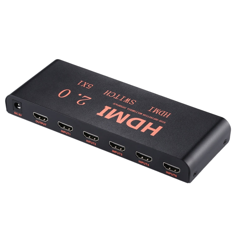 5X1 4K/60Hz HDMI 2.0 Switch with Remote Control, EU Plug, 5X1