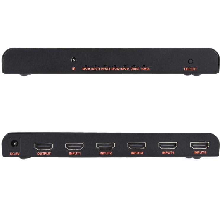 5X1 4K/60Hz HDMI 2.0 Switch with Remote Control, EU Plug, 5X1