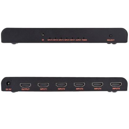 5X1 4K/60Hz HDMI 2.0 Switch with Remote Control, EU Plug, 5X1