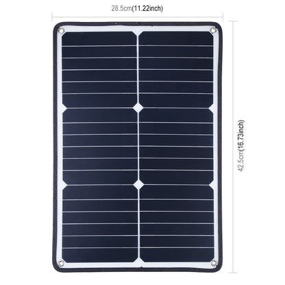 HAWEEL 4 PCS 20W Monocrystalline Silicon Solar Power Panel Charger, with USB Port & Holder & Tiger Clip, Support QC3.0 and AFC