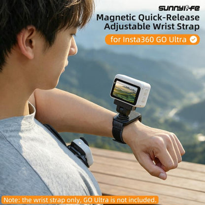 For Insta360 GO Ultra Sunnylife Magnetic Quick-Release Wrist Strap Adjustable Wristband Expansion Band Bicycle Strap Cat Collar, For Insta360 GO Ultra
