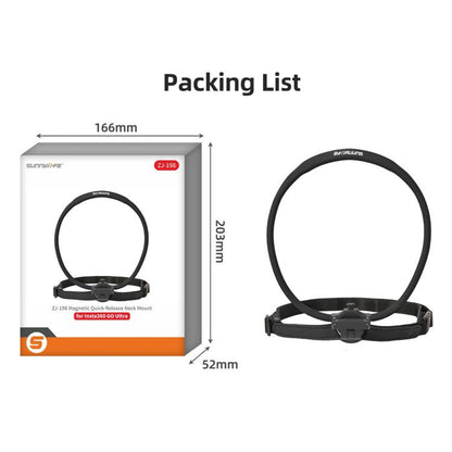 Sunnylife Magnetic POV Neck Mount Hand Free Video Vlog Neck Adjustable Selfie Holder with Body Strap For Insta360 GO Ultra, For Insta360 GO Ultra
