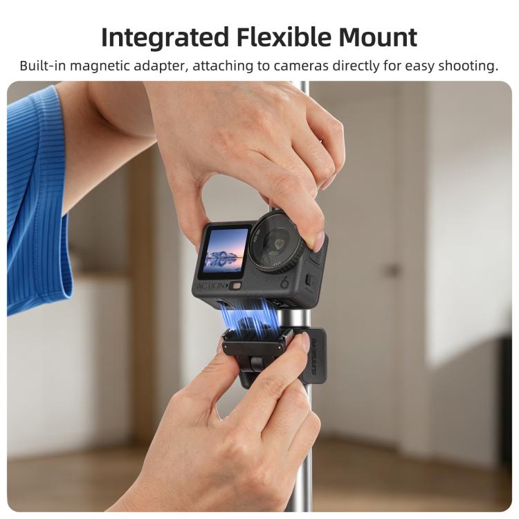 For Insta360 GO Ultra Sunnylife Magnetic Quick-Release Flexible Mount Series 360 Strap Wrap Band Mount Bike Tube Clip Holder, For Insta360 GO Ultra