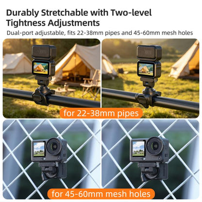For Insta360 GO Ultra Sunnylife Magnetic Quick-Release Flexible Mount Series 360 Strap Wrap Band Mount Bike Tube Clip Holder, For Insta360 GO Ultra