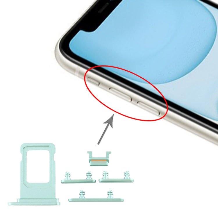 SIM Card Tray + Side Key for iPhone 11, For iPhone 11(Yellow)(Single card), For iPhone 11(Single card), For iPhone 11 (Purple)(Single card), For iPhone 11