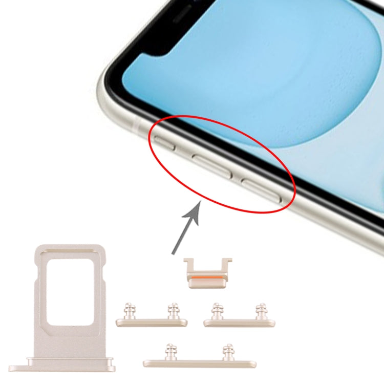 SIM Card Tray + Side Key for iPhone 11, For iPhone 11(Yellow)(Single card), For iPhone 11(Single card), For iPhone 11 (Purple)(Single card), For iPhone 11