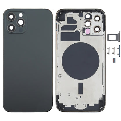 Back Housing Cover with SIM Card Tray & Side  Keys & Camera Lens for iPhone 12 Pro(Blue), For iPhone 12 Pro(with SIM Card Tray & Side Keys)