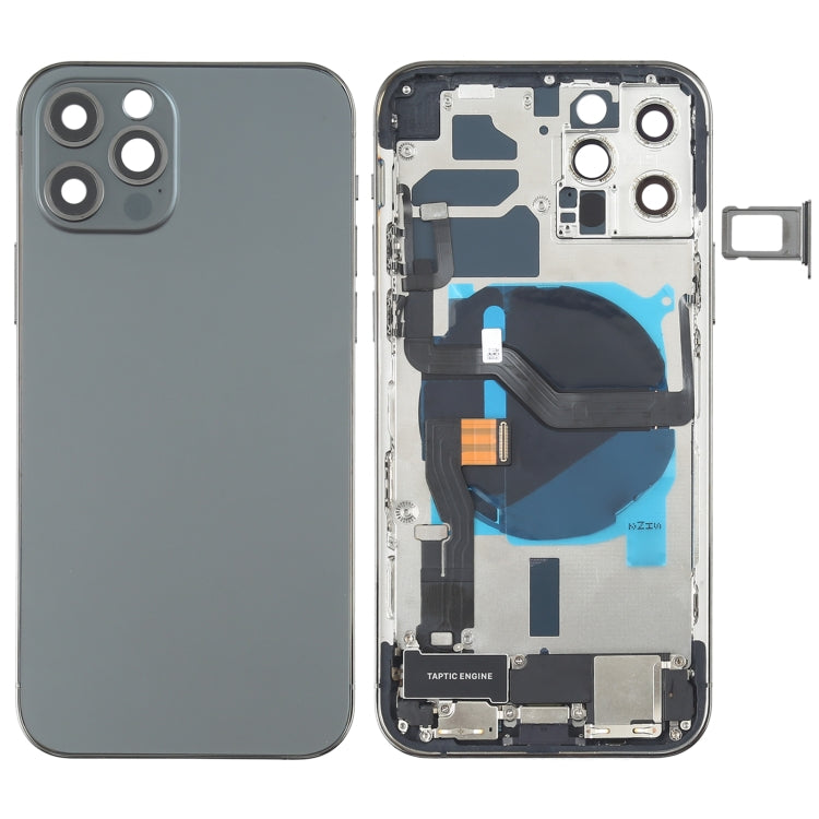 Battery Back Cover Assembly (with Side Keys & Speaker Ringer Buzzer & Motor & Camera Lens & Card Tray & Power Button + Volume Button + Charging Port & Wireless Charging Module) for iPhone 12 Pro, For iPhone 12 Pro(Black), For iPhone 12 Pro(Gold)