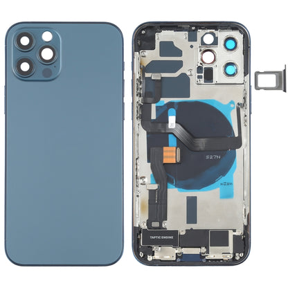 Battery Back Cover Assembly (with Side Keys & Speaker Ringer Buzzer & Motor & Camera Lens & Card Tray & Power Button + Volume Button + Charging Port & Wireless Charging Module) for iPhone 12 Pro, For iPhone 12 Pro(Black), For iPhone 12 Pro(Gold)