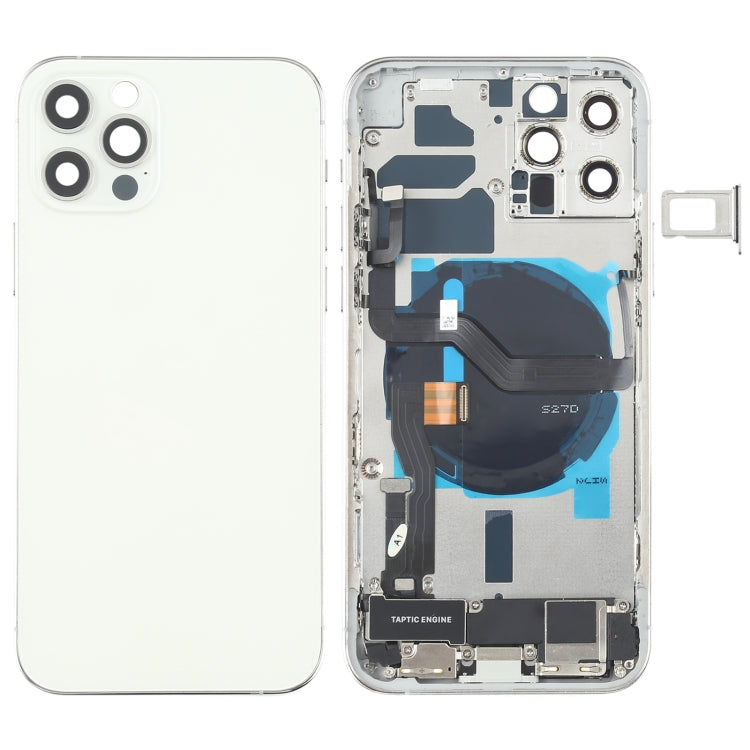 Battery Back Cover Assembly (with Side Keys & Speaker Ringer Buzzer & Motor & Camera Lens & Card Tray & Power Button + Volume Button + Charging Port & Wireless Charging Module) for iPhone 12 Pro, For iPhone 12 Pro(Black), For iPhone 12 Pro(Gold)