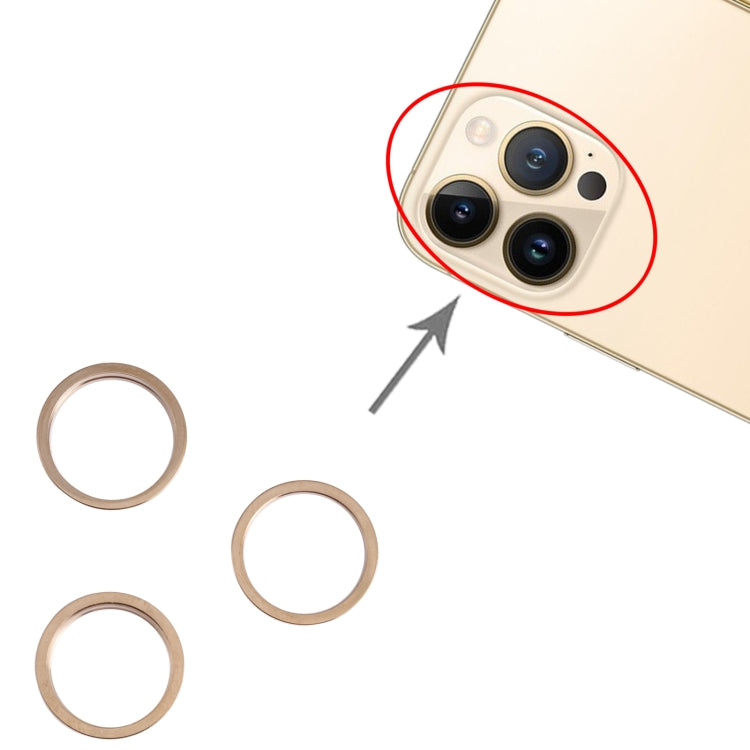 3 PCS Rear Camera Glass Lens Metal Outside Protector Hoop Ring for iPhone 13 Pro Max, For iPhone 13 Pro Max