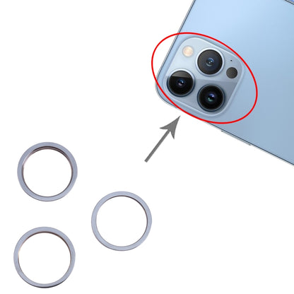3 PCS Rear Camera Glass Lens Metal Outside Protector Hoop Ring for iPhone 13 Pro Max, For iPhone 13 Pro Max