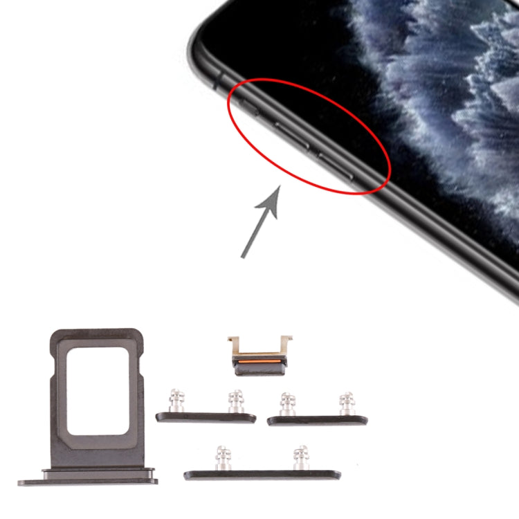SIM Card Tray + SIM Card Tray + Side Key for iPhone 11 Pro Max / 11 Pro, For iPhone 11 Pro Max(double card), For iPhone 11 Pro Max(Single card)