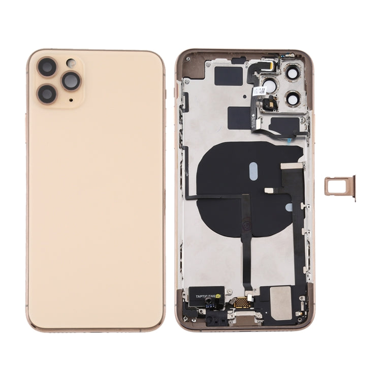 Battery Back Cover Assembly (with Side Keys & Power Button + Volume Button Flex Cable & Wireless Charging Module & Motor & Charging Port & Speaker Ringer Buzzer & Card Tray & Camera Lens Cover) for iPhone 11 Pro, For iPhone 11 Pro...