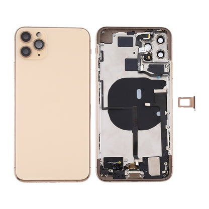 Battery Back Cover Assembly (with Side Keys & Power Button + Volume Button Flex Cable & Wireless Charging Module & Motor & Charging Port & Speaker Ringer Buzzer & Card Tray & Camera Lens Cover) for iPhone 11 Pro, For iPhone 11 Pro...