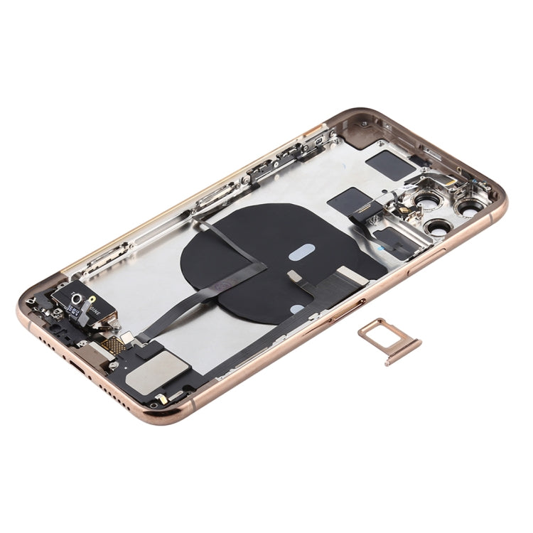 Battery Back Cover Assembly (with Side Keys & Power Button + Volume Button Flex Cable & Wireless Charging Module & Motor & Charging Port & Speaker Ringer Buzzer & Card Tray & Camera Lens Cover) for iPhone 11 Pro, For iPhone 11 Pro...